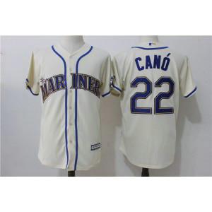 MLB Mariners 22 Robinson Cano Cream Cool Base Men Jersey