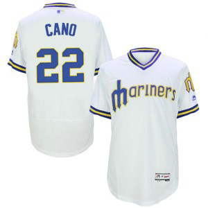 MLB Mariners 22 Robinson Cano White Flexbase Cooperstown Men Jersey