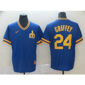 MLB Mariners 24 Ken Griffey Blue Cool Base Men Jersey