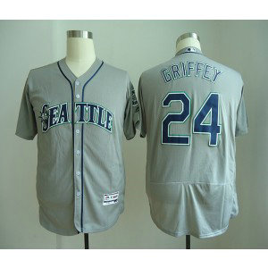 MLB Mariners 24 Ken Griffey Grey Flexbase Men Jersey