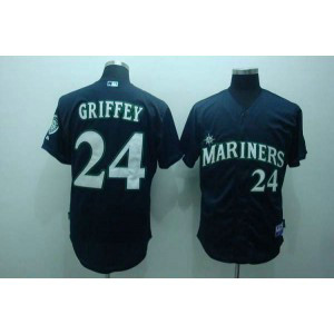 MLB Mariners 24 Ken Griffey Navy Blue Men Jersey