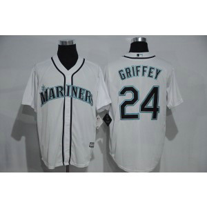 MLB Mariners 24 Ken Griffey White Men Jersey
