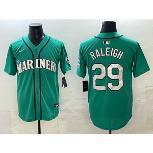 MLB Mariners 29 Raleigh Green Nike Cool Base Men Jersey