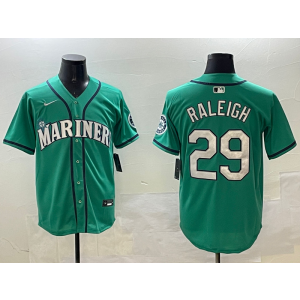 MLB Mariners 29 Raleigh Green Nike Cool Base Men Jersey