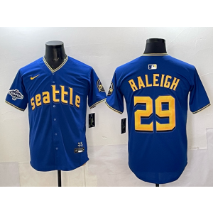 MLB Mariners 29 Raleigh Navy World Series Champions Nike Cool Base Men Jersey