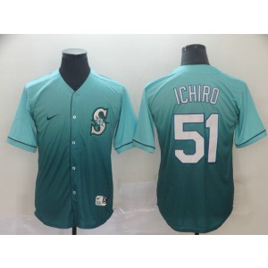MLB Mariners 51 Ichiro Suzuki Green Drift Fashion Men Jersey