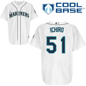 MLB Mariners 51 Ichiro Suzuki White Cool Base Men Jersey