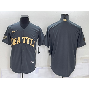 MLB Mariners Blank Charcoal 2022 All-Star Nike Cool Base Men Jersey