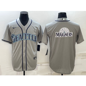MLB Mariners Blank Grey Baseball Logo Nike Men Jersey