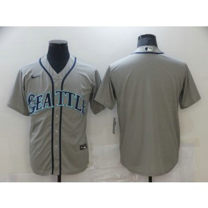 MLB Mariners Blank Grey Nike Cool Base Men Jersey