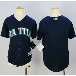 MLB Mariners Blank Navy Blue Cool Base Youth Jersey