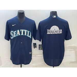 MLB Mariners Blank Royal Baseball Logo Nike Men Jersey