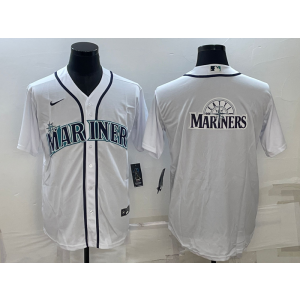 MLB Mariners Blank White Baseball Logo Nike Men Jersey