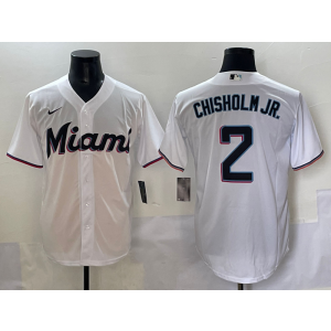 MLB Marlins 2 Jazz Chisholm White Nike Cool Base Men Jersey