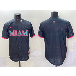 MLB Marlins Blank Black 2025 City Connect Nike Cool Base Men Jersey