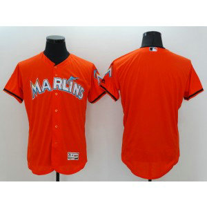 MLB Marlins Blank Orange Flexbase Men Jersey