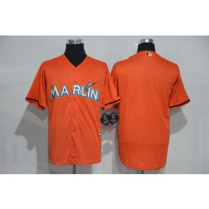 MLB Marlins Blank Orange New Cool Base Men Jersey