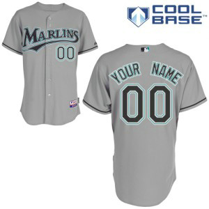 MLB Marlins Grey Customized Men Jersey