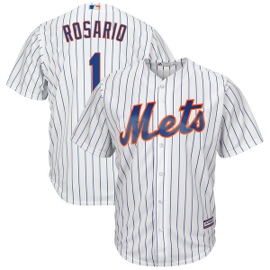 MLB Mets 1 Amed Rosario Cool Base Stripe White Men Jersey