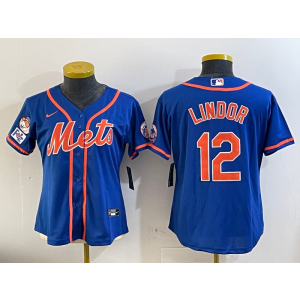 MLB Mets 12 Francisco Lindor Blue Nike Cool Base Youth Jersey MLB Mets 12 Francisco Lindor Blue Nike Cool Base Youth Jersey