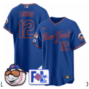 MLB Mets 12 Francisco Lindor New Nike Cool Base Men Jersey