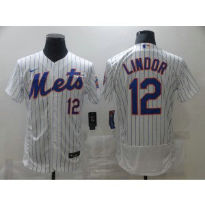 MLB Mets 12 Francisco Lindor White Nike Flexbase Men Jersey