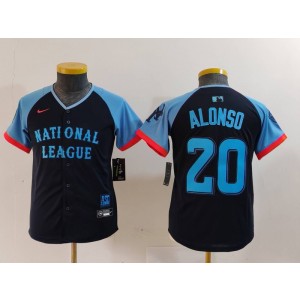 MLB Mets 20 Pete Alonso Black 2024 All-Star Nike Cool Base Youth Jersey