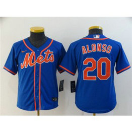 MLB Mets 20 Pete Alonso Blue 2020 Nike Cool Base Youth Jersey
