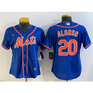 MLB Mets 20 Pete Alonso Blue Nike Cool Base Women Jersey