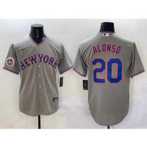 MLB Mets 20 Pete Alonso Grey Nike Cool Base Men Jersey