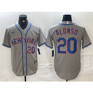 MLB Mets 20 Pete Alonso Grey Nike Cool Base Men Jersey