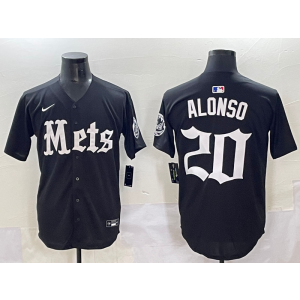 MLB Mets 20 Pete Alonso New Black Nike Cool Base Men Jersey
