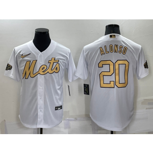 MLB Mets 20 Pete Alonso White 2022 All-Star Cool Base Men Jersey
