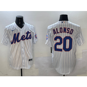 MLB Mets 20 Pete Alonso White Nike Cool Base Men Jersey