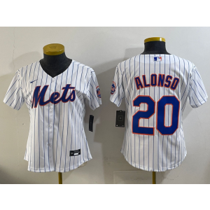 MLB Mets 20 Pete Alonso White Nike Cool Base Women Jersey