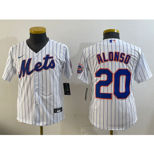 MLB Mets 20 Pete Alonso White Nike Cool Base Youth Jersey