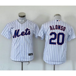 MLB Mets 20 Pete Alonso White Nike Cool Base Youth Jersey