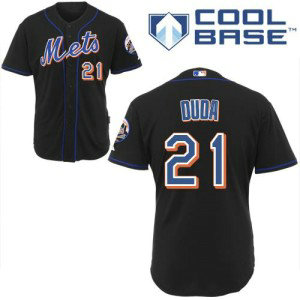 MLB Mets 21 Lucas Duda Black Cool Base Men Jersey