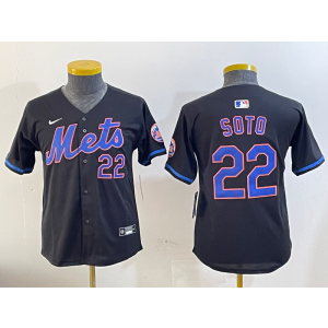 MLB Mets 22 Soto Black Nike Cool Base Youth Jersey MLB Mets 22 Soto Black Nike Cool Base Youth Jersey