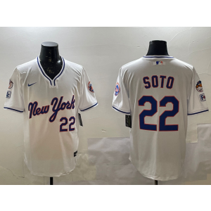 MLB Mets 22 Soto White Alternate Nike Cool Base Men Jersey