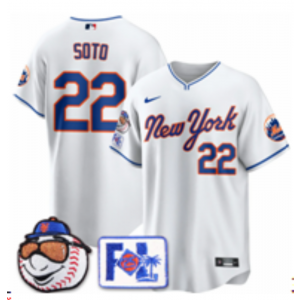 MLB Mets 22 Soto White New Nike Cool Base Men Jersey