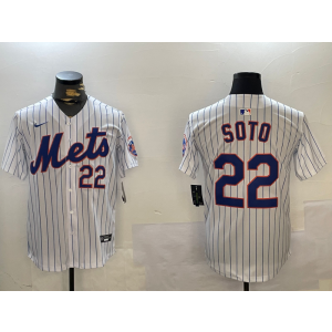 MLB Mets 22 Soto White Nike Cool Base Men Jersey