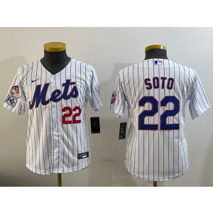 MLB Mets 22 Soto White Nike Cool Base Youth Jersey MLB Mets 22 Soto White Nike Cool Base Youth Jersey