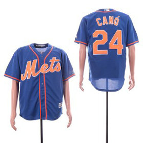 MLB Mets 24 Robinson Cano Blue Cool Base Men Jersey