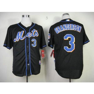 MLB Mets 3 Curtis Granderson Black Cool Base Men Jersey