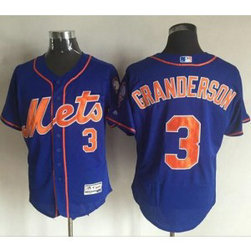 MLB Mets 3 Curtis Granderson Blue Flexbase Men Jersey