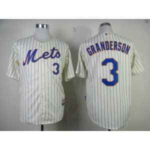 MLB Mets 3 Curtis Granderson Cream Men Jersey