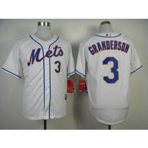 MLB Mets 3 Curtis Granderson White Alternate Home Cool Base Men Jersey