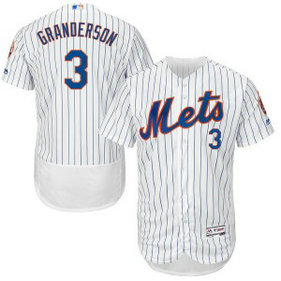 MLB Mets 3 Curtis Granderson White Flexbase Men Jersey