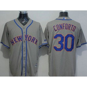 MLB Mets 30 Michael Conforto Grey New Cool Base Men Jersey